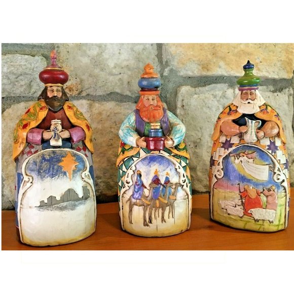 Jim Shore Other - Jim Shore 2003 Wisemen Set of 3 "Let Every Heart Prepare Him Room" 113256